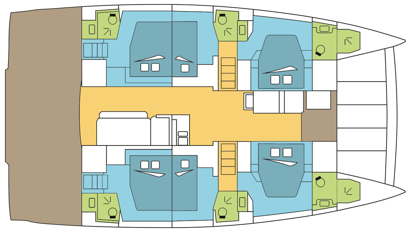 A Bali 4.8 catamaran floor plan